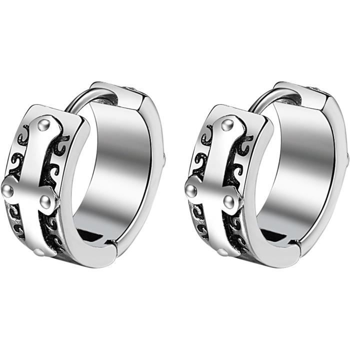 BOCAI – Boucles D'oreilles à Facettes En Argent S925, Onyx Noir, Version Pour Couple, Pour Hommes Et Femmes, Cadeau De Saint Valentin