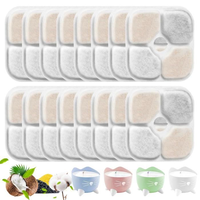 Meilleurs prix pour Filtre pour Fontaine - Pixi - Lot de 16 Filtres - 3 Couches de Filtration - 25 L - Pour Chats