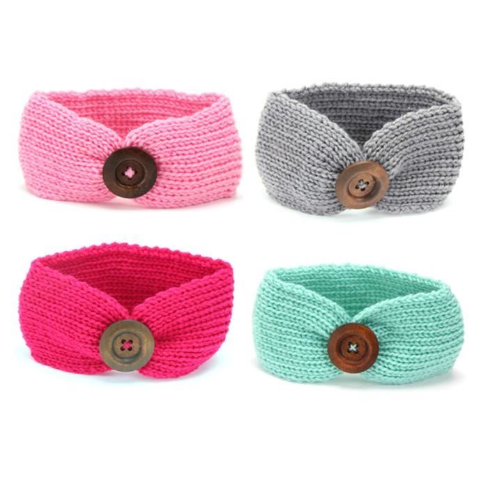 4 Piece Lot Bandeau Bouton Crochet Pour Bebe Fille Rose Gris Vert Rouge Cdiscount Au Quotidien