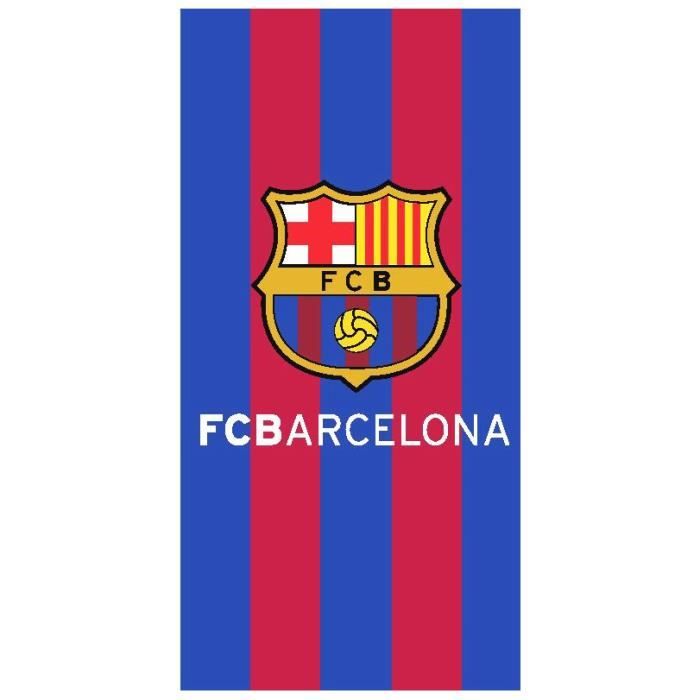 Serviette De Bain Officielle FC Barcelone - 100% Coton - 70x140cm - Bleu Grenat