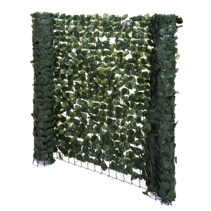 Brise vue pour balcon pare vue haie revêtement de protection contre le vent pour clôture de terrasse 300x100cm vert fonce 04_00010