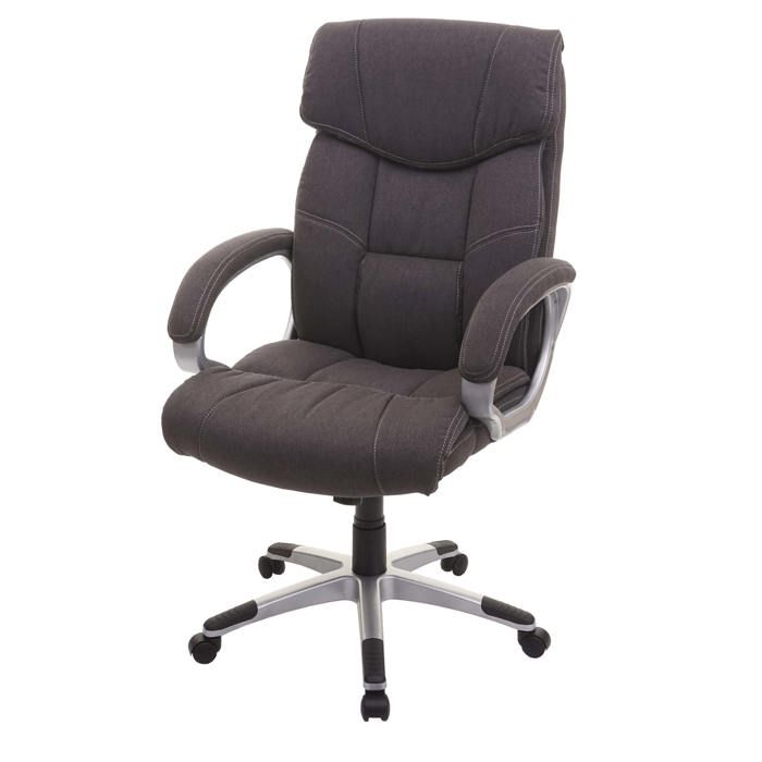 Fauteuil chaise de bureau sur roulettes pivotante tissu gris fonce 04_0001808