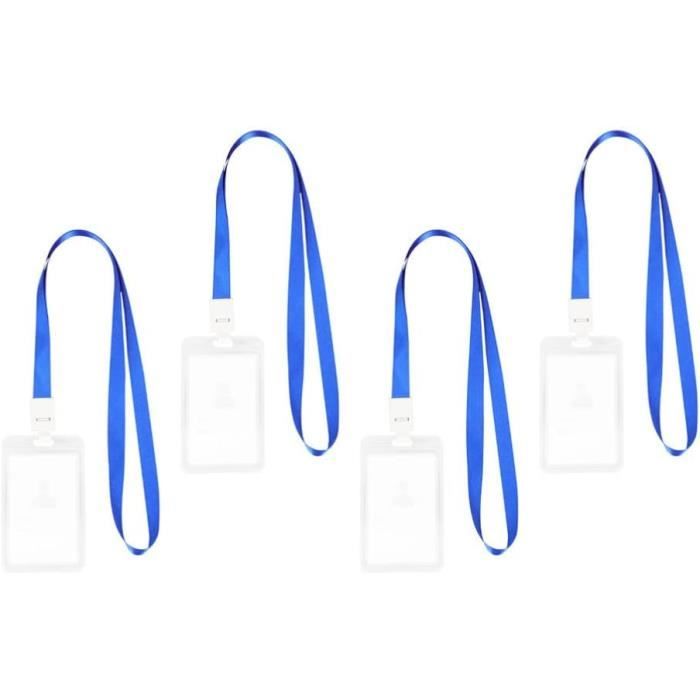 Lot De 5 Porte-badges Rétractables Avec Pochettes Transparentes - Clip, Polycarbonate, 2 Emplacements Cartes
