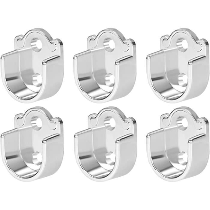Zydiwo Lot De 2 Supports Bride En U 25 Mm – Acier Inoxydable – Fixation Tringle Rideau / Armoire / Cuisine