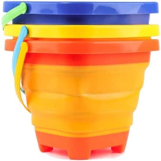3PCS Pliable Seau Télescopique Seau Seau Seau Seau Silicone Pliable Seau, pour Enfants Plage