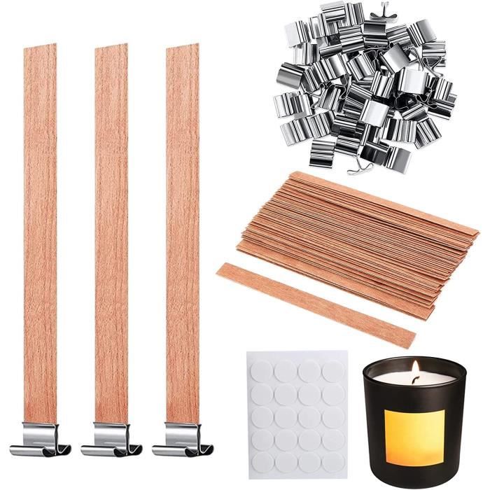 Lbvzxkad Mèche De Bougie En Bois De Cerisier, Mèches En Bois Épais Pour Bougies - Flamme Longue Durée - Brûle Facilement, Noyaux De Bougie Pour La Fabrication De Bougies