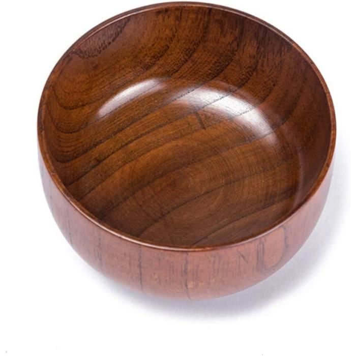 Ensemble 6 Bols En Bois Naturel Pour Riz Soupe Café Thé - Vaisselle Artisanale Décorative