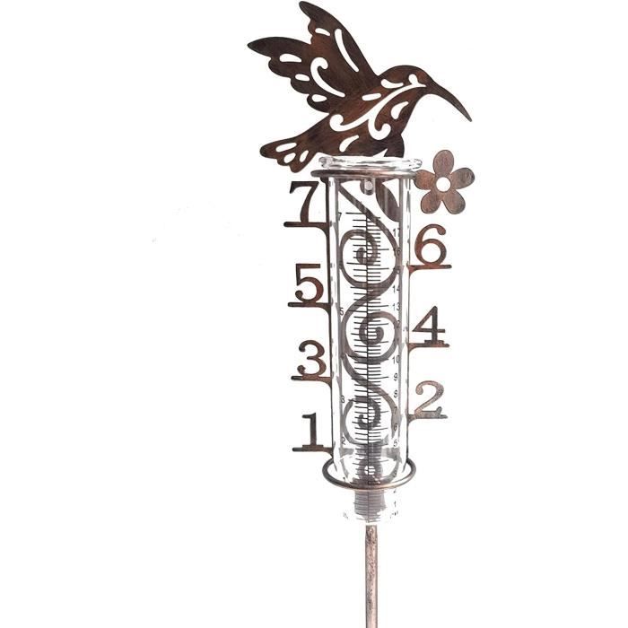 Pluviomètre Décoratif Blomus Campo - Acier Inoxydable Et Verre - 76,5 Cm De Haut - Mesure En L/m²