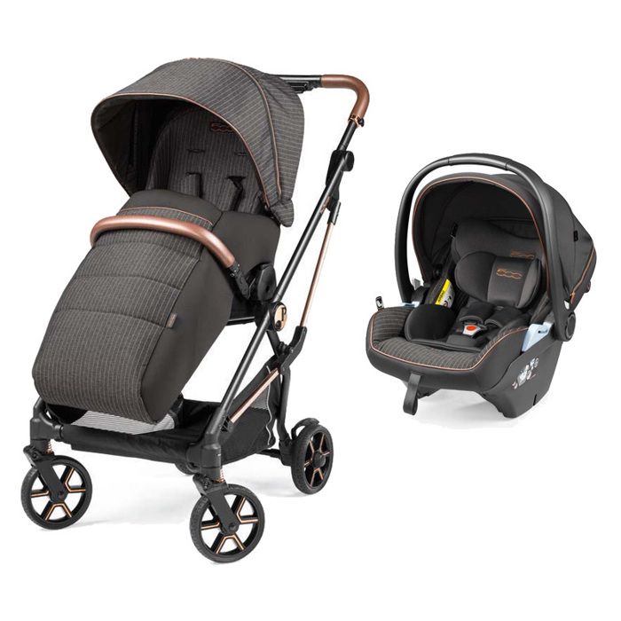 Poussette DUO Vivace Viaggio Lounge Fiat 500 PEGPEREGO Gris 4 roues Poussette combinee Cdiscount Puericulture Eveil bebe