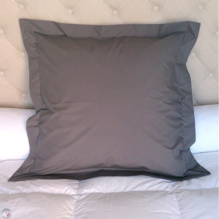 Taie d oreiller bicolore 45x70 cm anthracite/gris clair - Achat / Vente