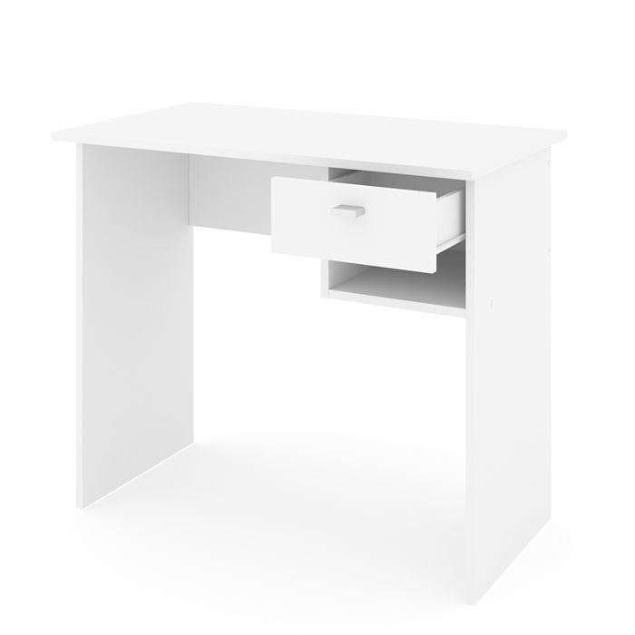 Bureau Blanc Avec Tiroir Etageres Achat Vente Pas Cher