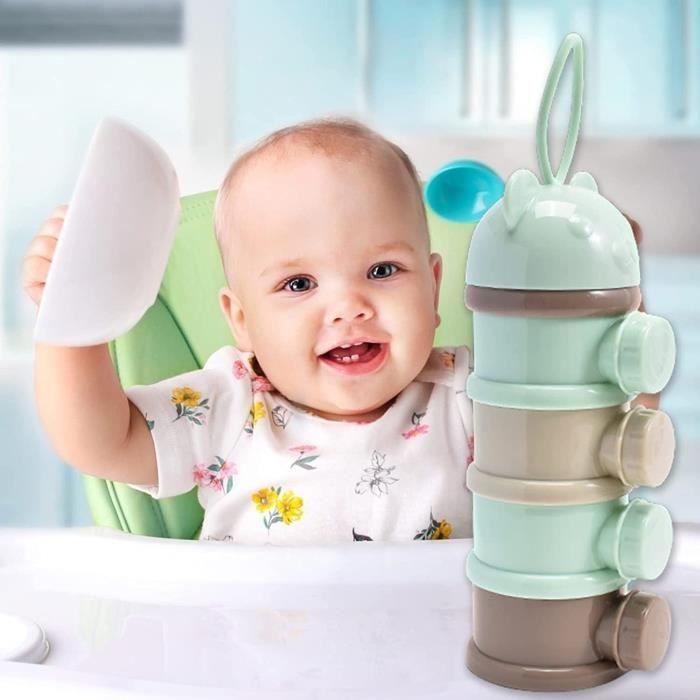 Boîte Repas Compartiments Distributeur De Lait En Poudre Portable - 5 Compartiments Empilables - 200g Capacité - Sans BPA Organisateur Lait Bébé Voyage