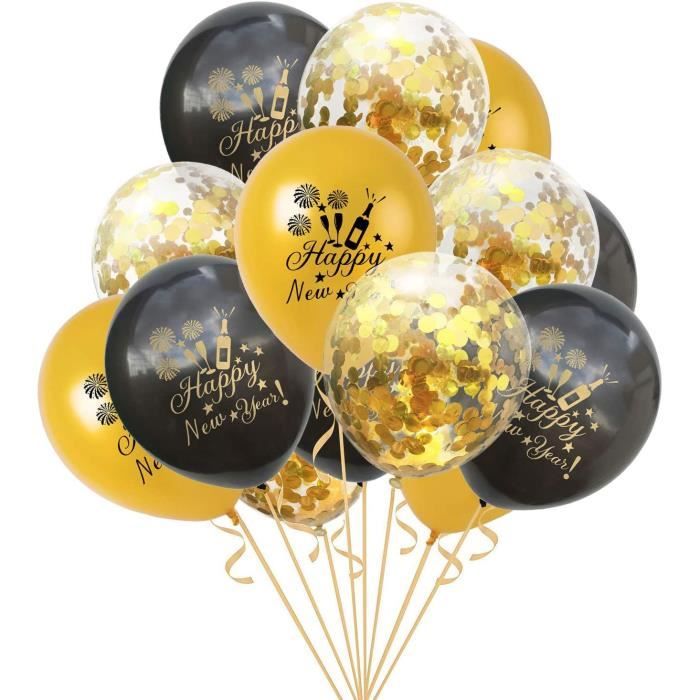 Decoration Nouvel An 2023 Or Noir, Deco Fete Nouvelle Année Avec Ballon  Numéro 2023, Ballon Champagne, Happy New Year Banniè[u12205] - Cdiscount  Sport