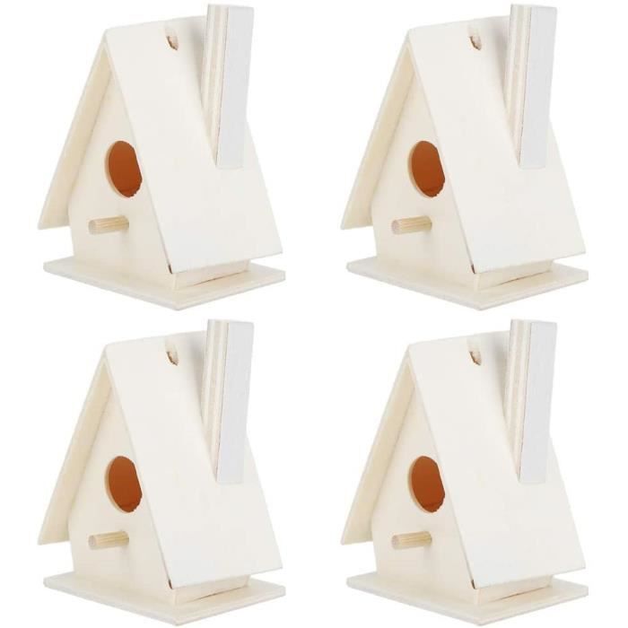 Nichoir en Bois Suspendu, Meilleur Cadeau en Bois nichoir inachevé sans