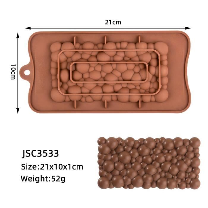 4 Pièces Moule Tablette Chocolat,20.4x15cm Break-Apart Moule à