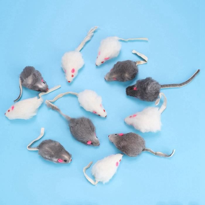 Jouet souris pour chat - 12 pièces - Son intégré - Peluche moelleuse - Pour chatons Jouet souris pour chat - 12 pièces - Son intégré - Peluche moelleuse - Pour chatons