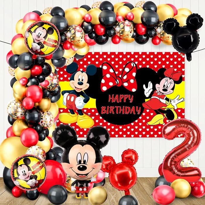 72 Pièces Deco Anniversaire Mickey, Toile de Fond Mickey, Mickey Ballon  Anniversaire, Ballon Latex Mickey, Minnie Ballon en Alumin - Cdiscount  Maison