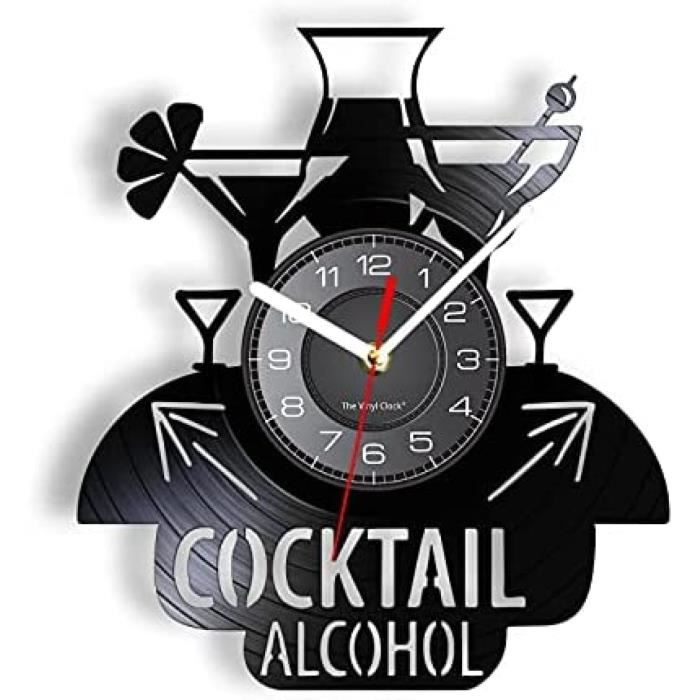 Guang Trading Pendule Murale De 30CM Chèvre Silhouette Gravée Au Laser Disque Vinyle Horloge Murale Caprine Ferme Animal Artisanat œuvre Montre