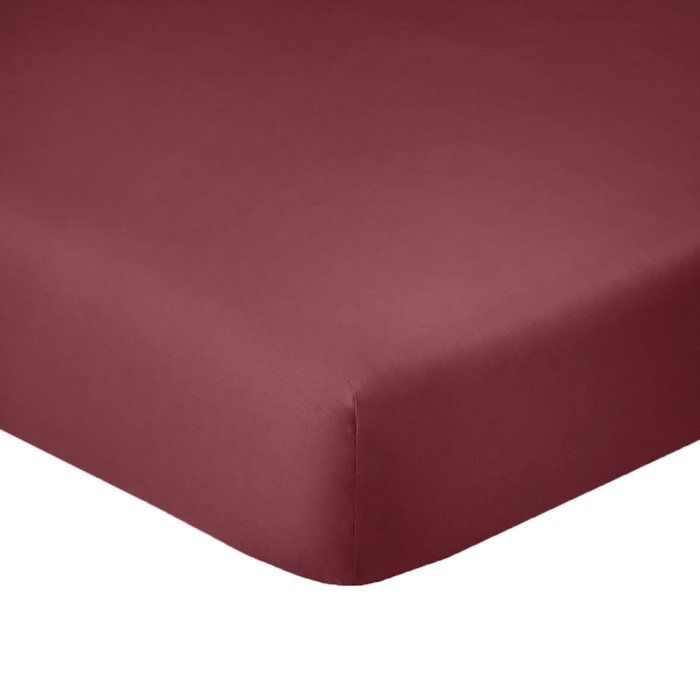 Drap Housse 140x190cm Bonnet 35cm 100% Coton 57fils Cerise