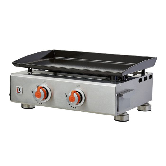 Brasero Plancha Alicia II INOX 2 Feux - Surface 52x34cm 5kW Pour 8 Convives
