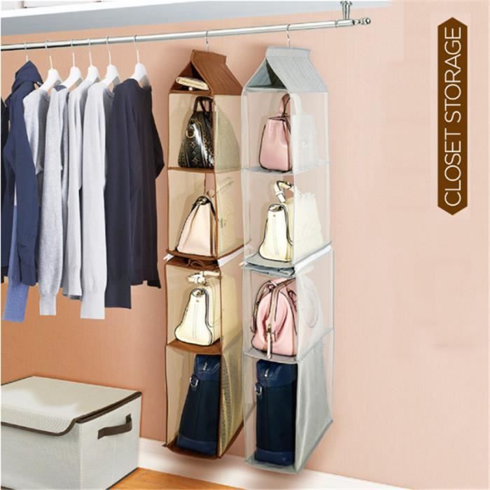 Armoire Suspendu Sac De Stocage Detachable Pour Sac A Main Chaussures Cafe Achat Vente Boite De Rangement Soldes Cdiscount
