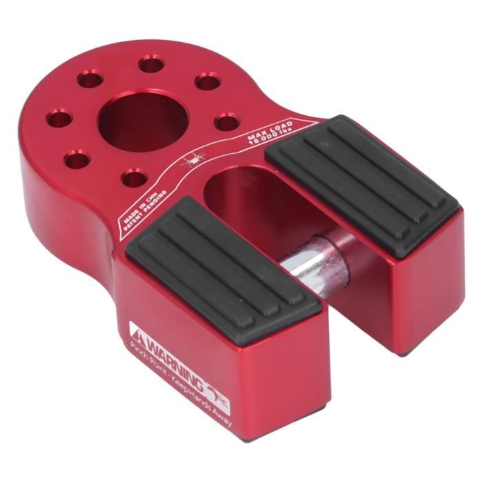 Support De Manille De Treuil Plat Universel En Alliage D'aluminium - Capacité 16000 Lbs - Pour Pickup, UTV, SUV - Rouge
