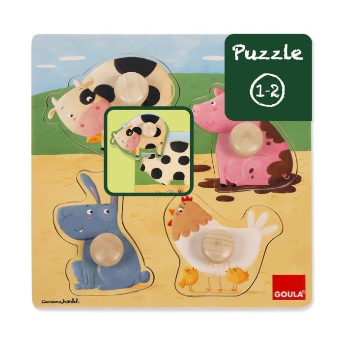 Puzzle - Enfant - Dès 3 ans - 4 modèles - Les animaux de la ferme - Educa