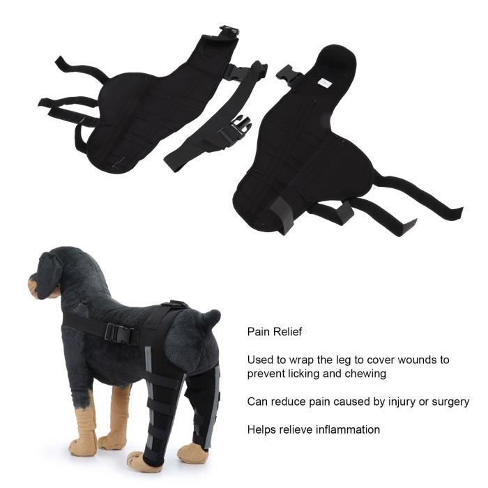 Meilleurs prix pour Drfeify Attelle de jambe arrière de chien Attelle de jambe arrière pour chien soulagement de la douleur réfléchissante Double 85816