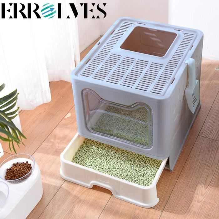 Comparer les prix de Bac à litière pour chat - ERROLVES - Grand Espace - Bleu