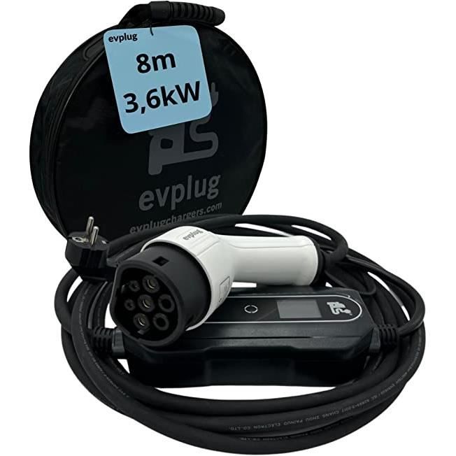 Evplug Chargeur EV Portable Voiture Electrique (Type 1, 5m