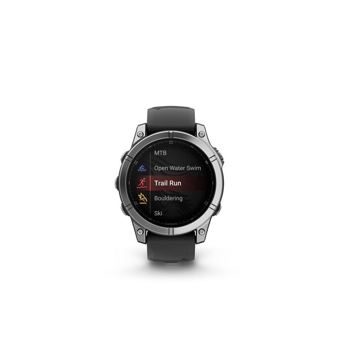Montre connectée Garmin fenix E AMOLED 47mm Acier Silver avec bracelet Graphite