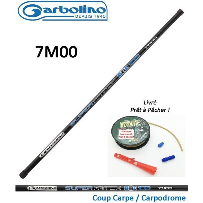 Set Canne Coup / Carpe / Carpodrome Super One 7M00 + Montage Élastique