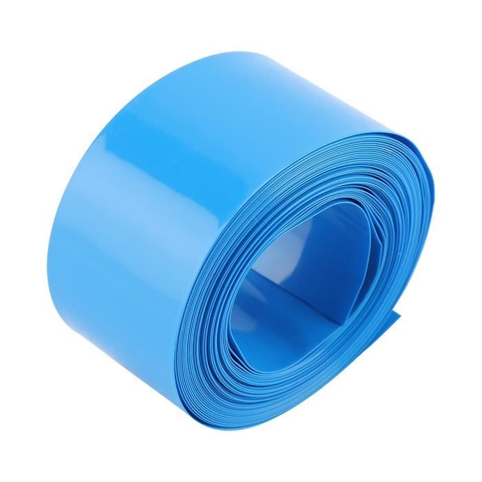 Film Thermorétractable PVC Bleu Pour Batterie Lithium – Largeur 350 Mm, Épaisseur 0.1 Mm, Isolation Haute Performance