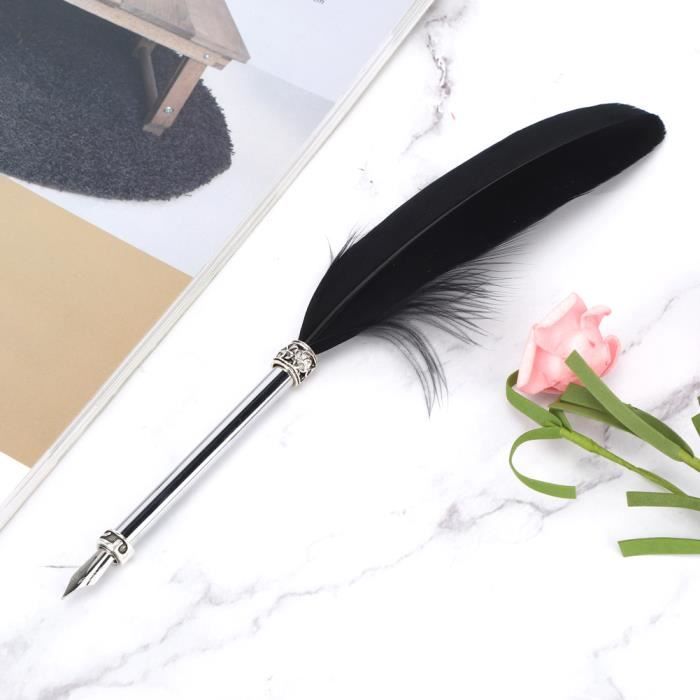Stylo Plume Delta Vintage - Noir Et Métal Brossé Acier - Plume M - Modèle DV80041 - NEUF