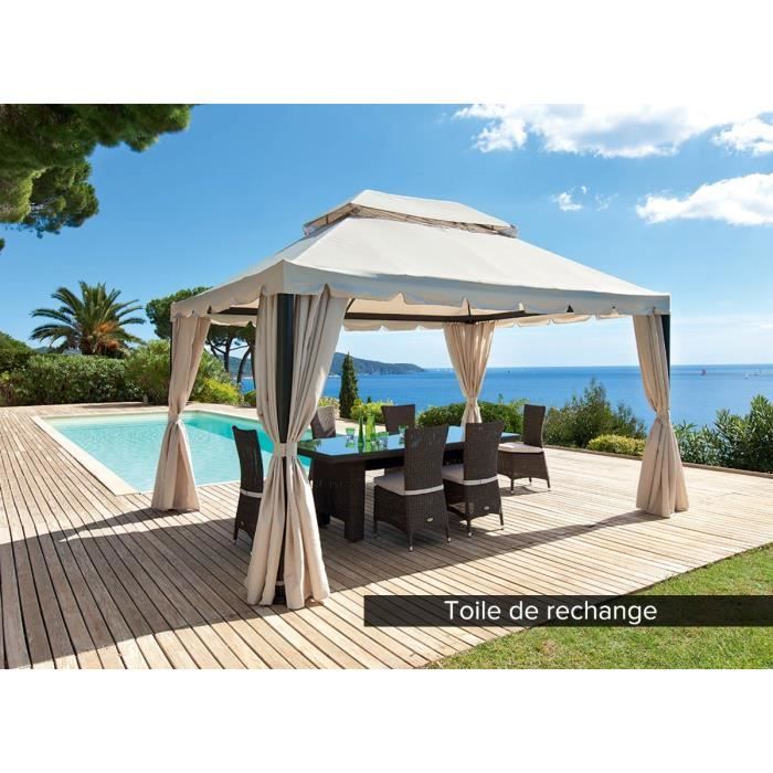 Toile De Rechange Tonnelle Ronde Toile Pour La Tonnelle Hesperide Napoli Sable Achat Vente