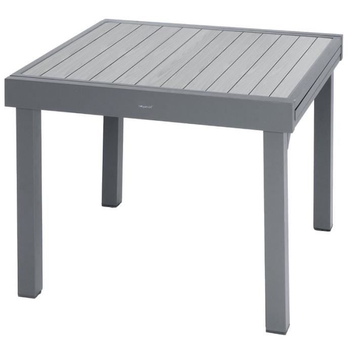 Table Carree Rect Extensible Piazza 8 P Basalte Hesperide