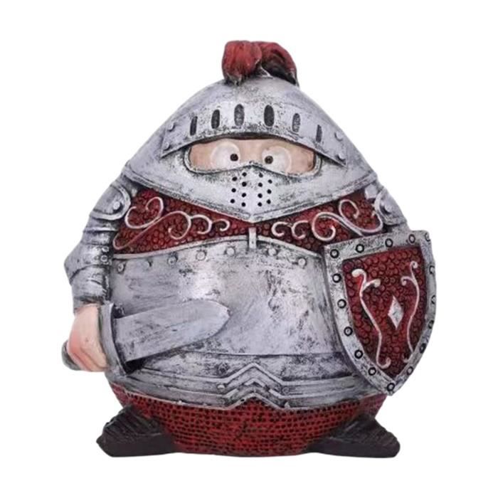 Statue Chevalier Gnome En Résine - Sculpture Décorative 13cm, Style Médiéval Chibi - Pour Jardin, Bureau, Décoration Intérieure