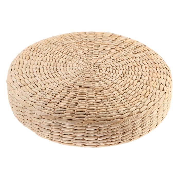 Imtrub Coussin Tatami Siège Tissé Naturel - Oreiller Méditation Yoga Confortable En Cosse De Maïs - Différentes Tailles