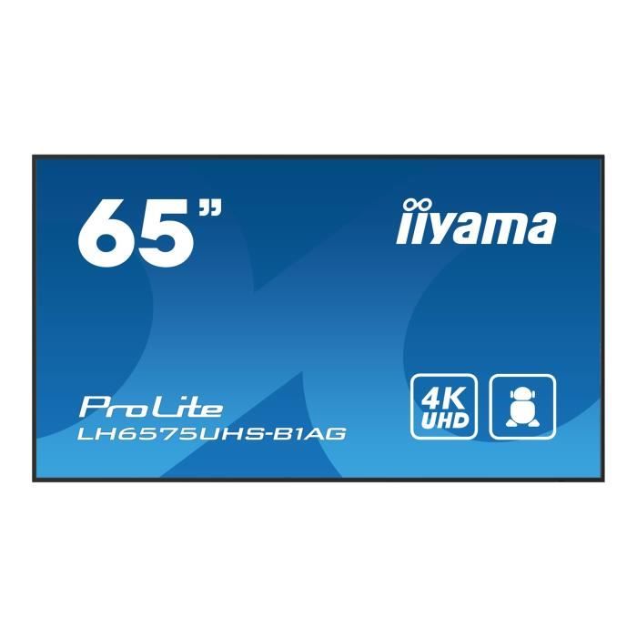 Écran LCD – iiyama – ProLite LH6575UHS-B1AG – 65 pouces – 4K – Noir