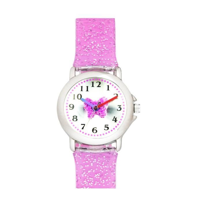 Kiddus Montre Enfant Fille Dès 5 Ans – Montre Éducative Analogique Apprentissage Heure 3ATM Résistante à L'Eau Cadeau Rentrée