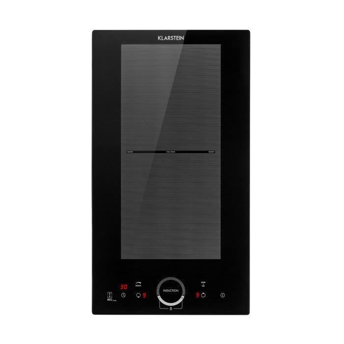 Plaque induction encastrable 2 feux Klarstein 30 cm 3500 W - noir