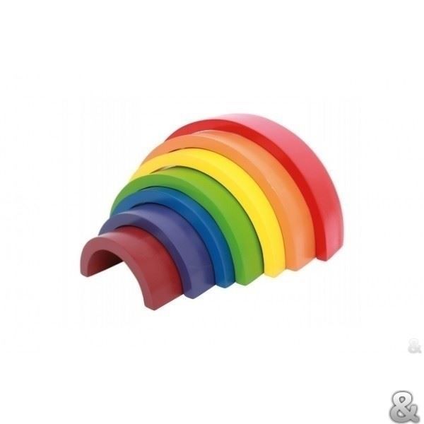 jouet éducatif - legler - arc-en-ciel de motricité - 7 pièces - bois verni - multicolore