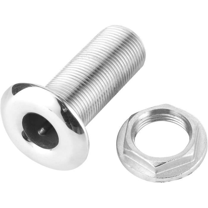 Raccord D'échappement Peau De Coque En Acier Inoxydable 316 - 24 Mm Droit - Pour Camion, Bateau, Voiture - Avec Vis Et écrous - 9