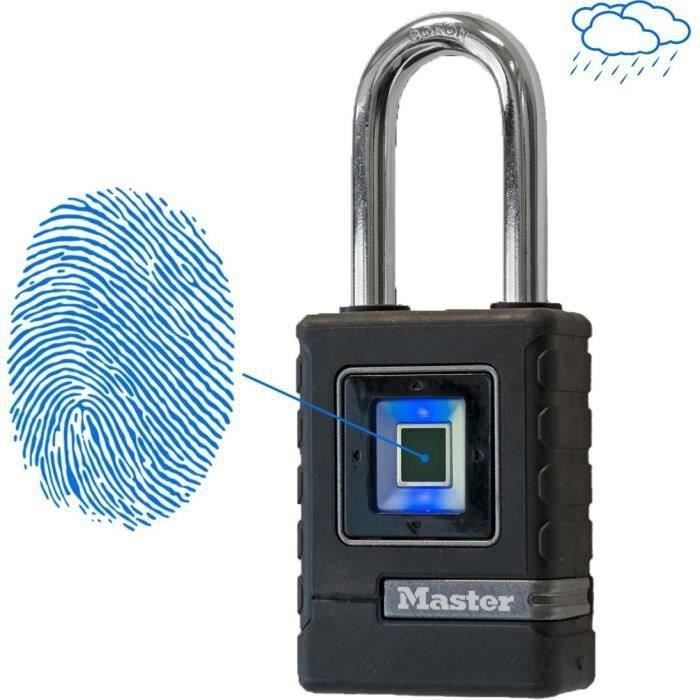 MASTER LOCK Cadenas Biométrique Haute Securité [Etanche] [Empreinte Digitale et Code Directionnel de