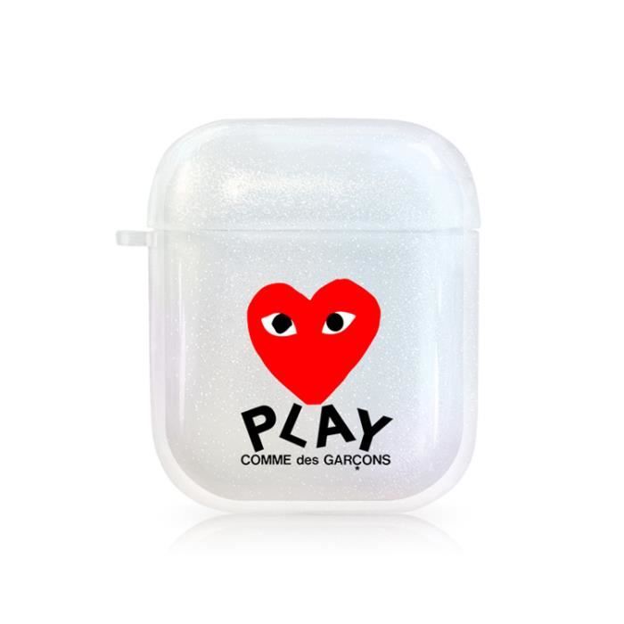 Coque AirPods Comme des Garcons Blanc Protection Scintillant Coque
