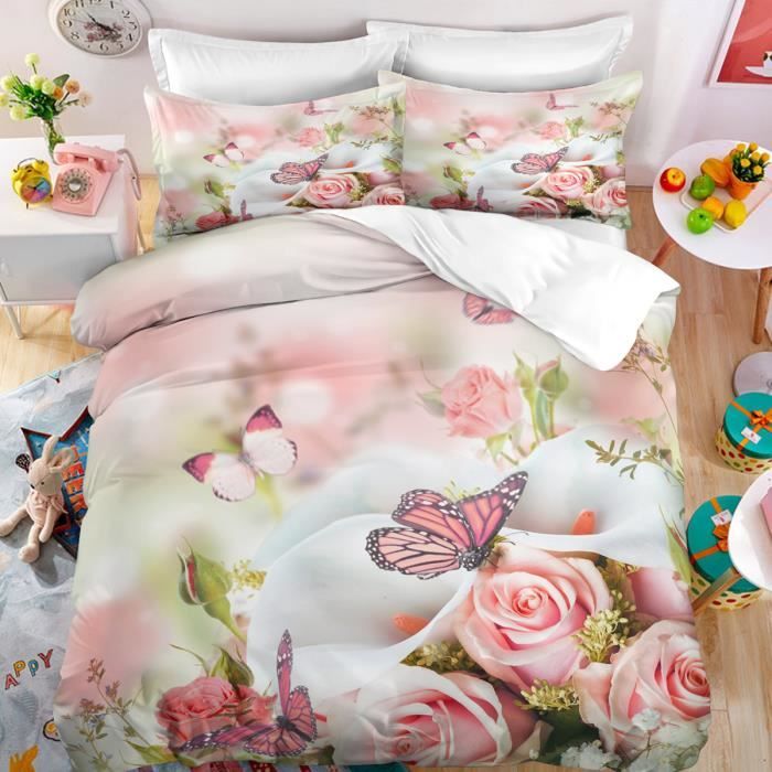 Housse de Couette Rayée Bleue et Blanche
