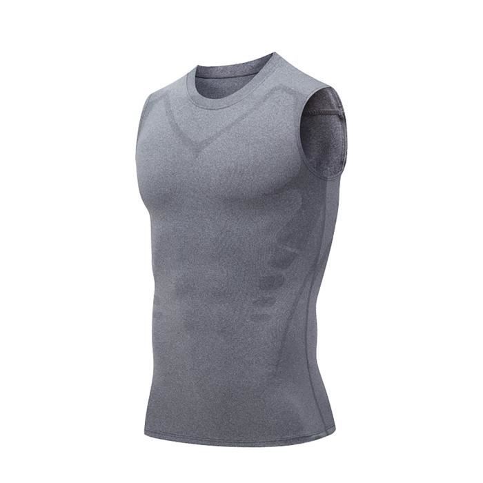 Mistirik Chemises de compression pour homme – Débardeur amincissant pour homme – Débardeur de compression pour homme, blanc, Taille 4XL