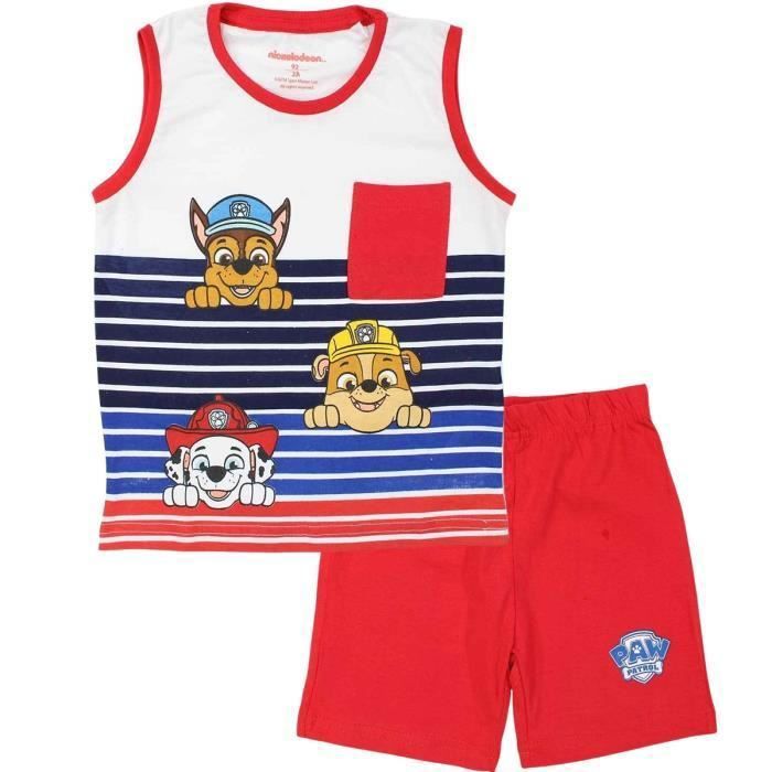 Paw Patrol Ensemble Bain 2 Pièces Garçon - Short Et T-Shirt Protection UV, 2 à 6 Ans