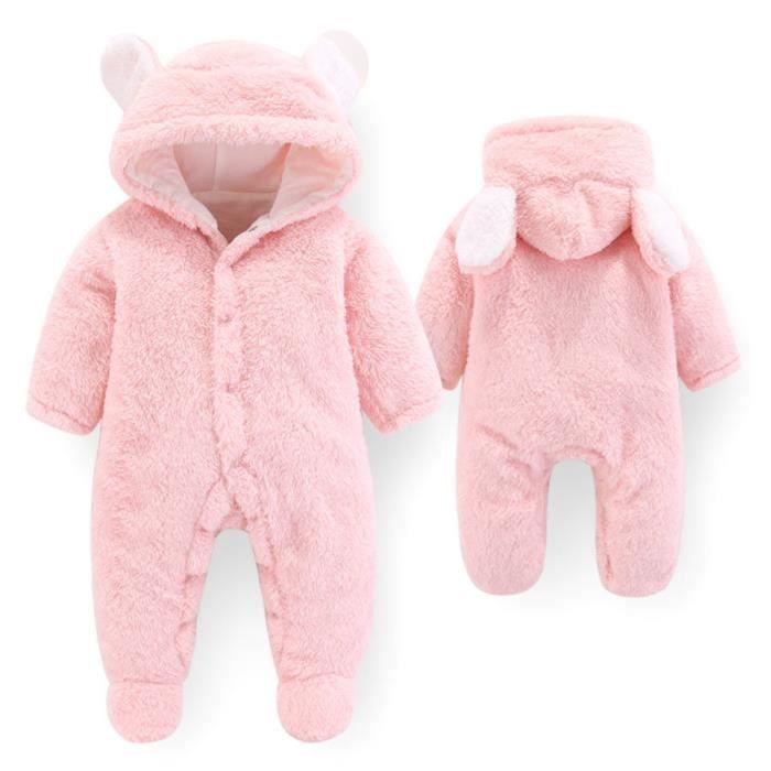Doringin Combinaison Bebe Unisexe A Capuche Enfant Grenouillere Barboteuse Cosplay D Ours Mignon Chaud Et Couvrez Vos Pieds Rose Cdiscount Pret A Porter