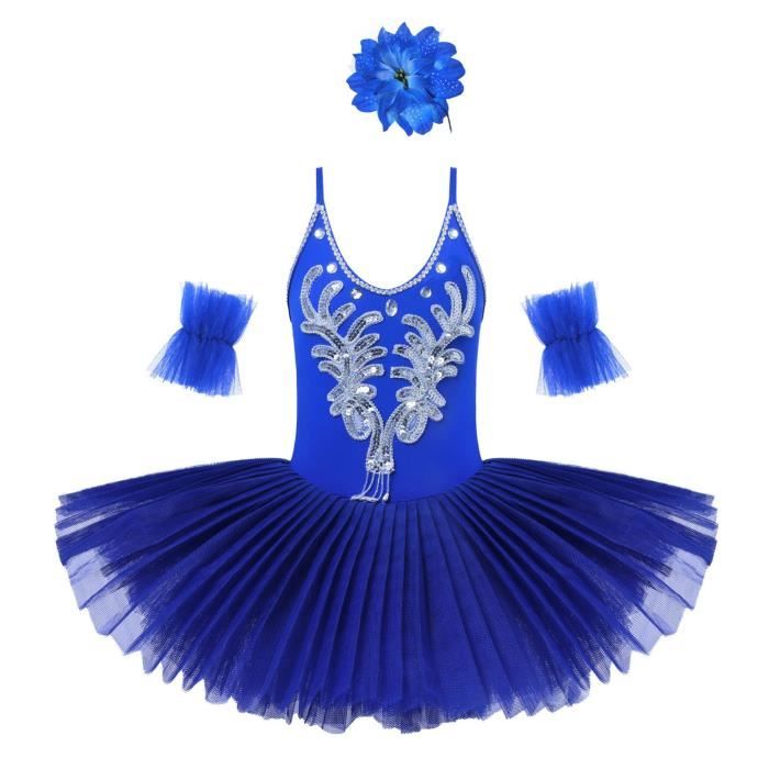 Classique manches bouffantes longues TUTU Ballet Costume bleu Royal Ballet  justaucorps pour femmes ballerine vêtements filles ballerine robe enfants